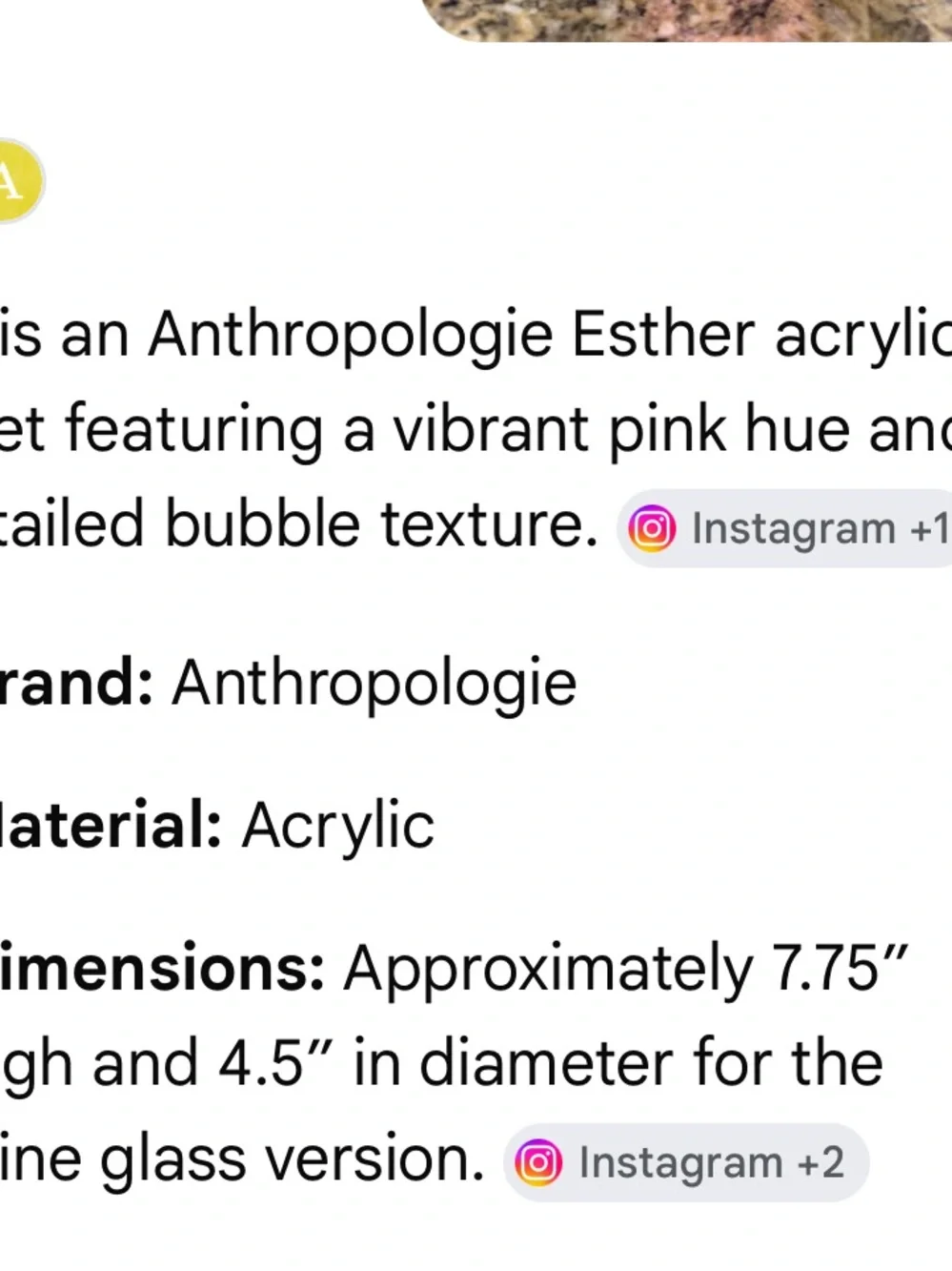 4!!!! ANTHROPOLOGIE NWT 4pc ester acrylic goblets -pink